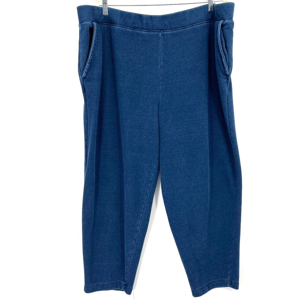 Lands' End serious sweats blue‎ casual comfy lounge pants classic 2X 20W 22W